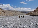 Mustang 01 03 Walking Along Kali Gandaki River Between Tsarang And Tange We walked along the wide Kali Gandaki River bank, buffeted by the strong afternoon winds, as we trekked from Tsarang towards Tange. Several times we had to take off our boots and socks and cross the river.